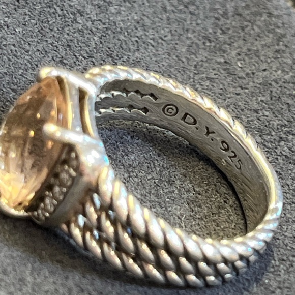 Authentic David Yurman Petite Wheaton Morganite and Diamonds, 10mm - Picture 2 of 9